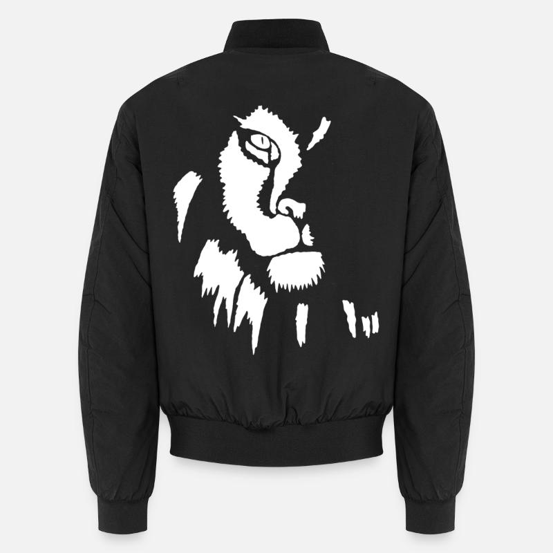 Lion blanc dans l'ombre - Bomber unisexe - noir