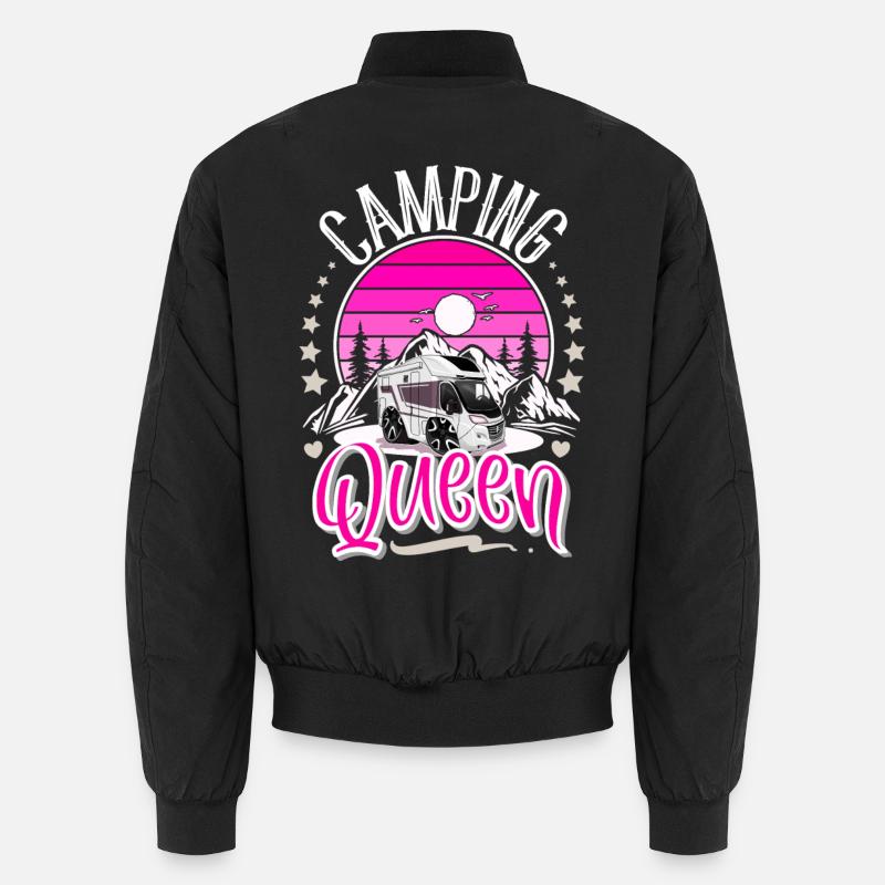 Camping Queen Camper Campen Oma - Unisex Bomberjacke - Schwarz