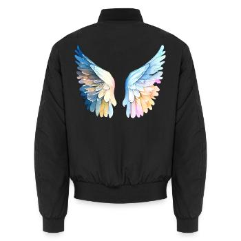 Ailes d'Ange Pastel Angelwings - Unisex Bomber Jacket - black - Back - AI Model Male 185 light (185cm)