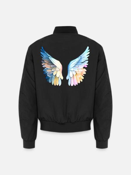 Ailes d'Ange Pastel Angelwings - Unisex Bomber Jacket - black