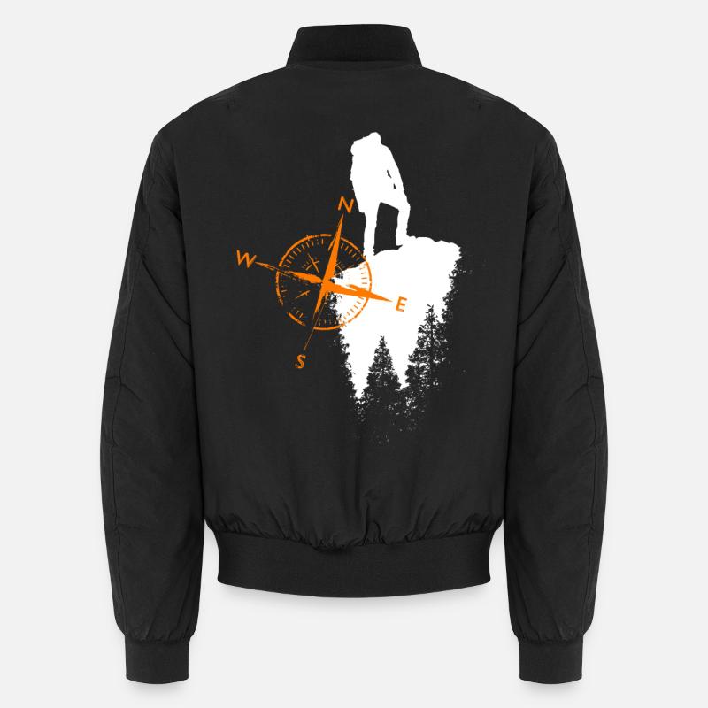 Wanderer Motiv mit einem Kompa Unisex Bomberjacke