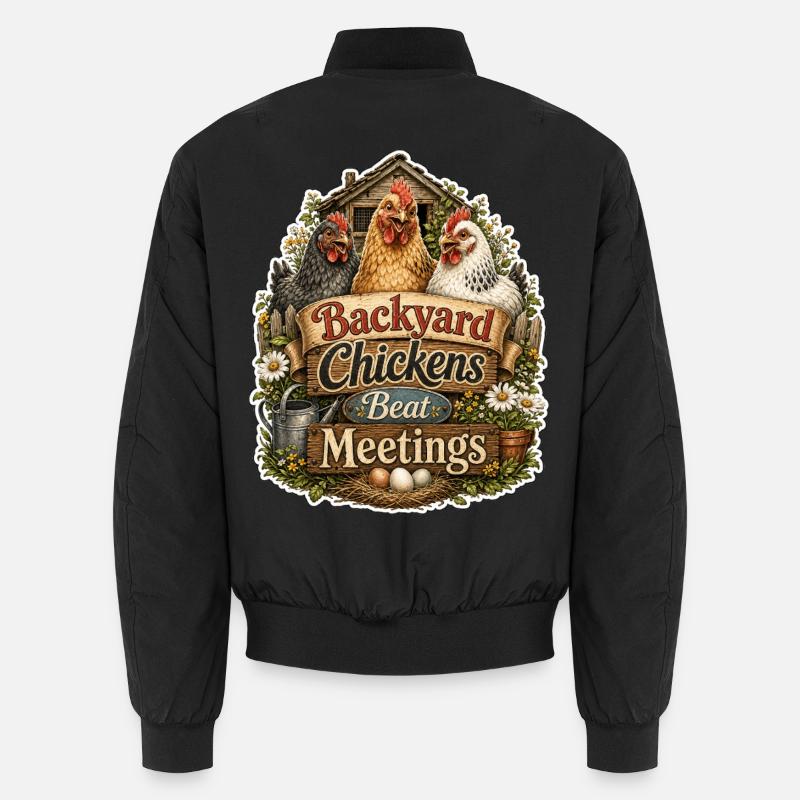 Backyard Chickens Beat Meetings - Unisex Bomberjacke - Schwarz