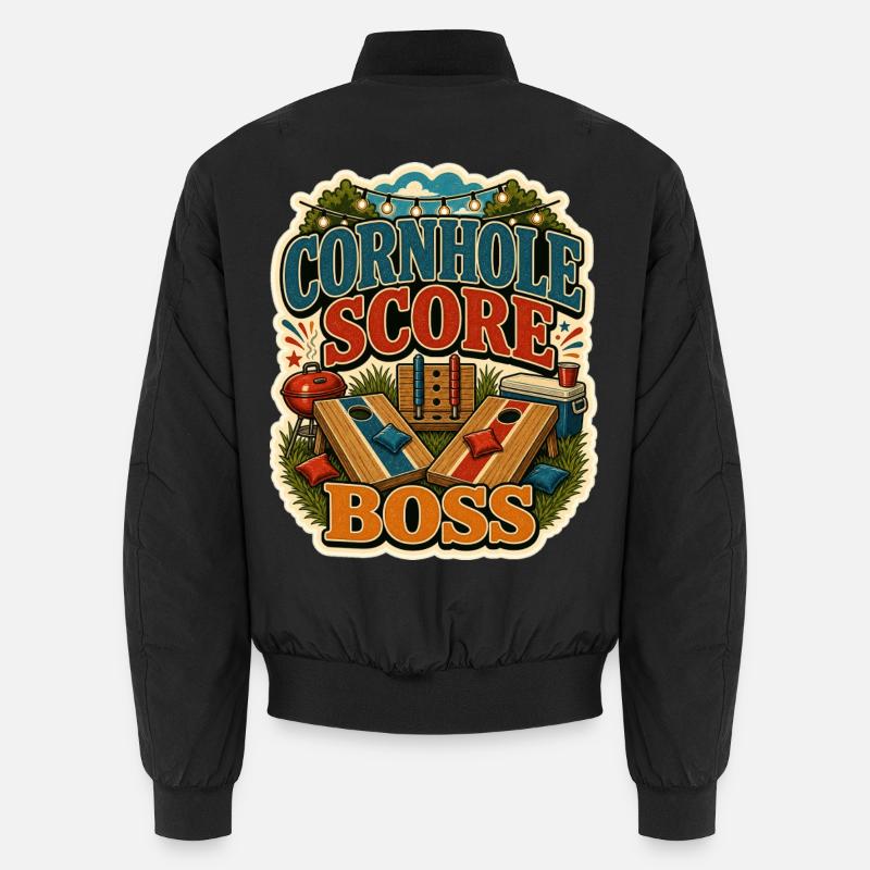 CORNHOLE SCORE - Unisex Bomber Jacket - black