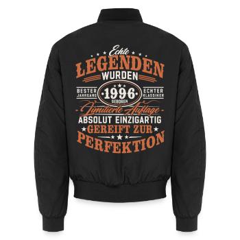 1996 Jahrgang geboren Legenden Vintage Geburtstag - Unisex Bomberjacke - Schwarz - Hinten - AI Model Male 185 light (185cm)
