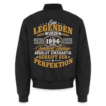 1996 Jahrgang geboren Legenden Vintage Geburtstag - Unisex Bomberjacke - Schwarz - Hinten - AI Model Male 185 light (185cm)