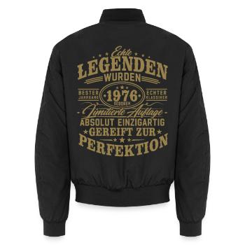1976 Jahrgang geboren Legenden 50 Geburtstag - Unisex Bomberjacke - Schwarz - Hinten - AI Model Male 185 light (185cm)