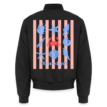 Strandgut Muscheln Seesterne und Krebs - Unisex Bomberjacke - Schwarz - Hinten - AI Model Male 185 light (185cm)