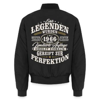 1966 Jahrgang Vintage Geburtstag Geschenk Retro - Unisex Bomberjacke - Schwarz - Hinten - AI Model Male 185 light (185cm)