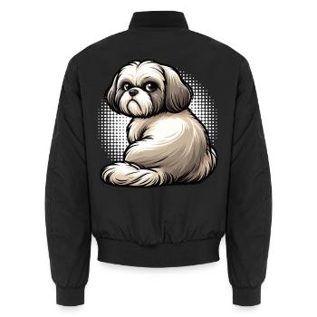 Shih tzu Shih tzus Shih tzu Besitzer Shih tzu fan - Unisex Bomberjacke - Schwarz - Hinten - AI Model Male 185 light (185cm)