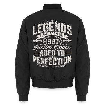 1967 Vintage Birthday Vintage Retro Gift - Unisex Bomber Jacket - black - Back - AI Model Male 185 light (185cm)