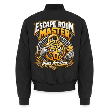 Escape Room Master - Pure Attitude - Unisex Bomberjacke - Schwarz - Hinten - AI Model Male 185 light (185cm)