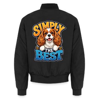 Kavallerier King Charles Spaniel - Unisex Bomberjacke - Schwarz - Hinten - AI Model Male 185 light (185cm)