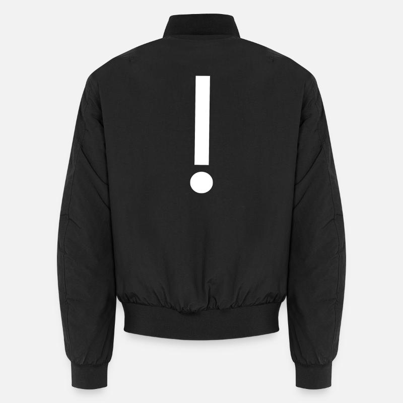 Exclamation Mark Template Design Pattern - Unisex Bomber Jacket - black