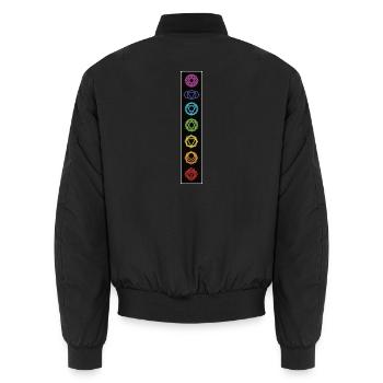 Yoga Méditation 7 Chakras - Bomber unisexe - noir - Dos - AI Model Male 185 light (185cm)