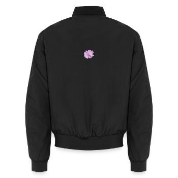 Lilas fleur aquarelle - Bomber unisexe - noir - Dos - AI Model Male 185 light (185cm)