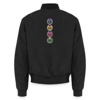 Happy and free The skulls players - Unisex Bomber Jacket - black - Back - AI Model Male 185 light (185cm)