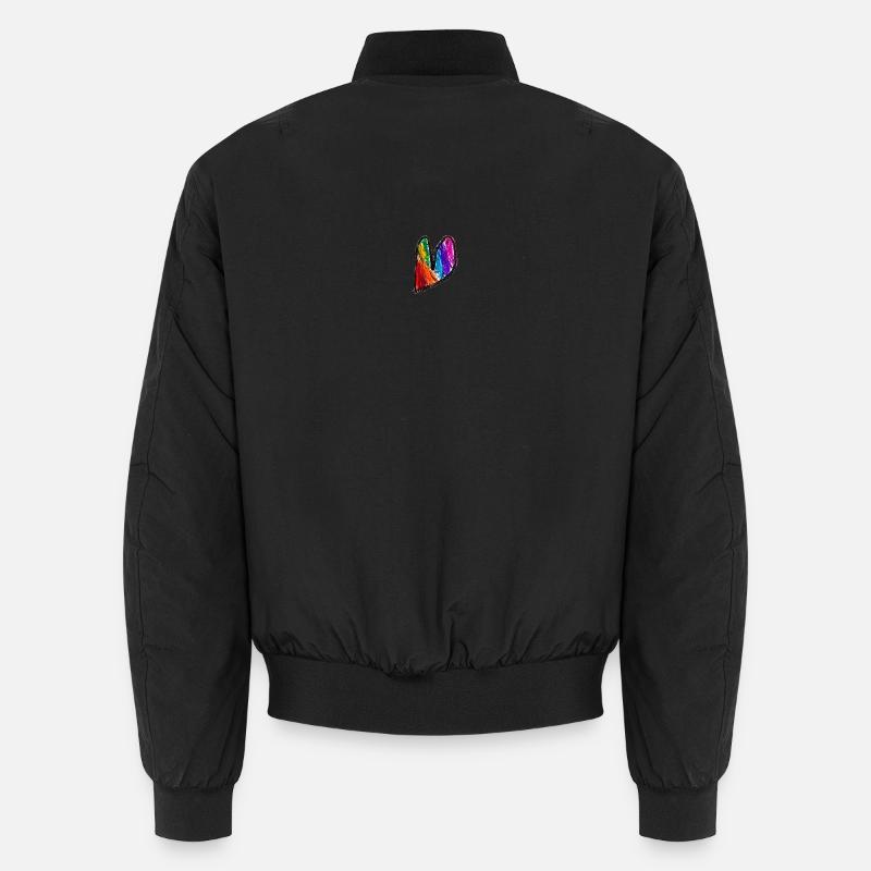 Rainbow Heart Doodle Art Unisex Bomber Jacket