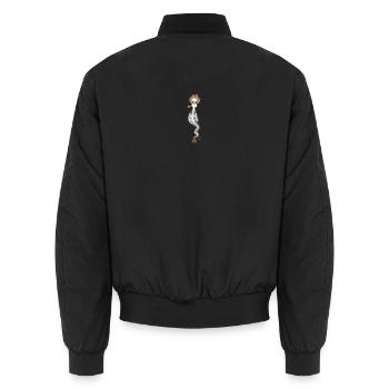 Flaschengeist-Skelett mit Pfeife  - Unisex Bomberjacke - Schwarz - Hinten - AI Model Male 185 light (185cm)
