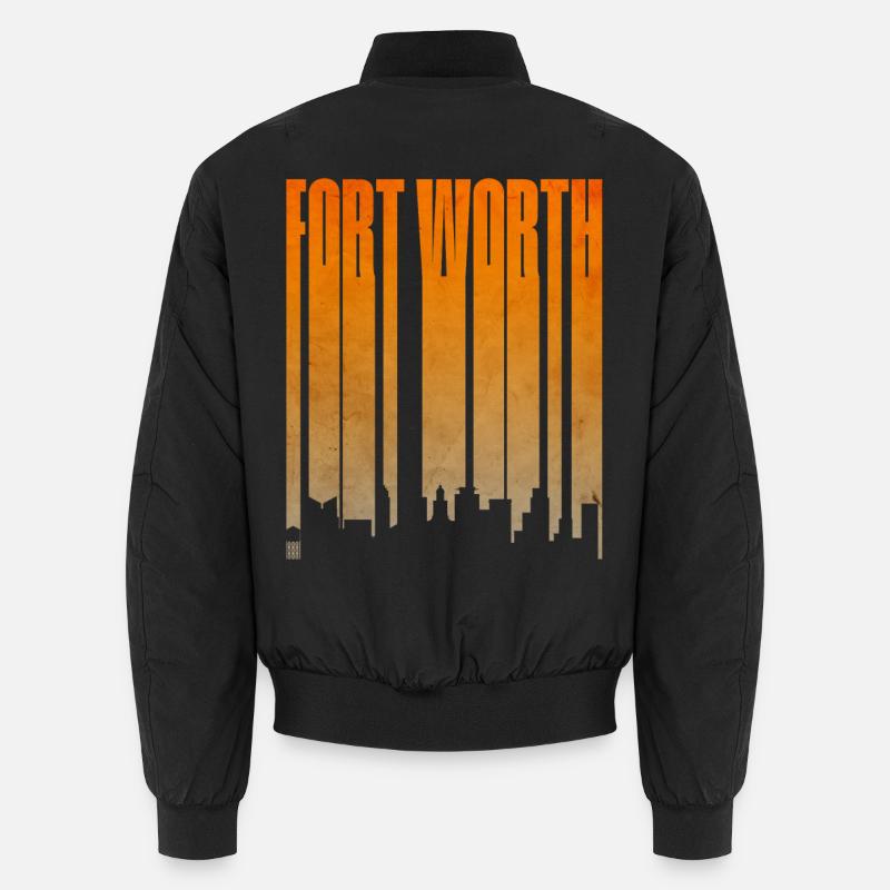 Fort Worth Skyline Gradient - Unisex Bomberjacke - Schwarz