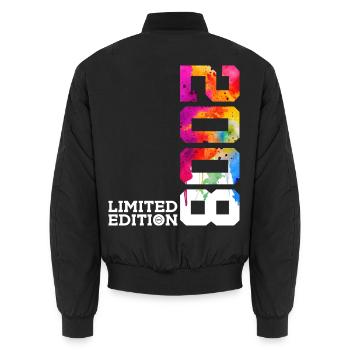 18. GEBURTSTAG LIMITED EDITION 2008 - Unisex Bomberjacke - Schwarz - Hinten - AI Model Male 185 light (185cm)
