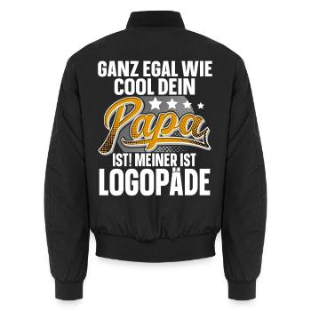 Logopäde Papa Vater Vatertag Cooler Papa - Unisex Bomberjacke - Schwarz - Hinten - AI Model Male 185 light (185cm)