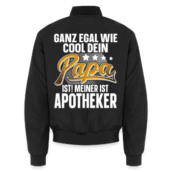 Apotheker Papa Vater Vatertag Cooler Papa - Unisex Bomberjacke - Schwarz - Hinten - AI Model Male 185 light (185cm)
