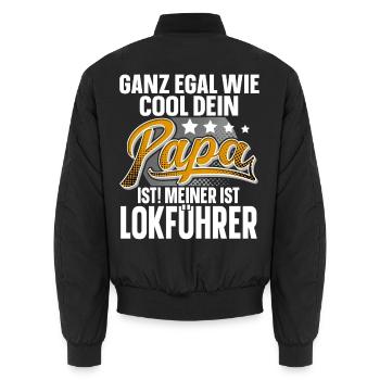 Lokführer Papa Vater Vatertag Cooler Papa - Unisex Bomberjacke - Schwarz - Hinten - AI Model Male 185 light (185cm)