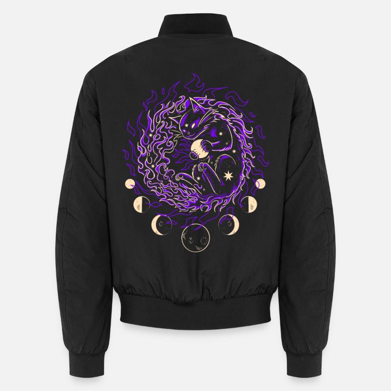 COSMIC FIRE | Magische Katze, Hüterin der Sterne Unisex Bomberjacke