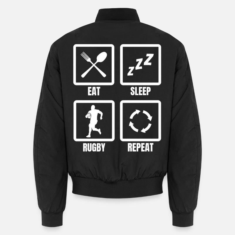 Manger dormir Rugby Répéter Bomber unisexe