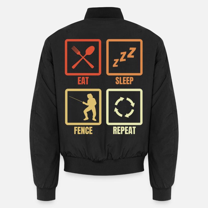 Manger, dormir, escrimer, répéter Bomber unisexe