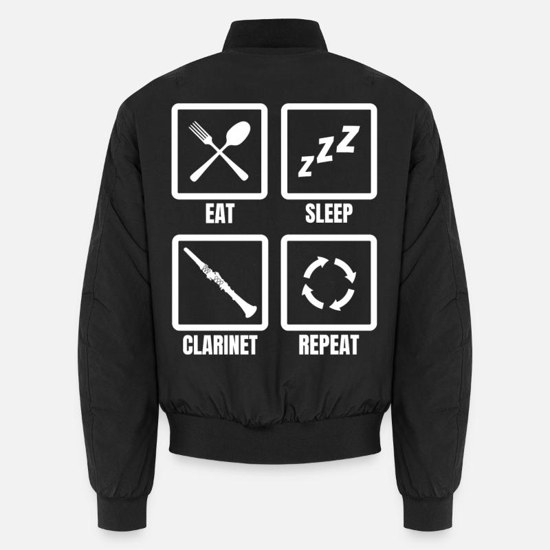 Eat Sleep Clarinette Repeat Bomber unisexe