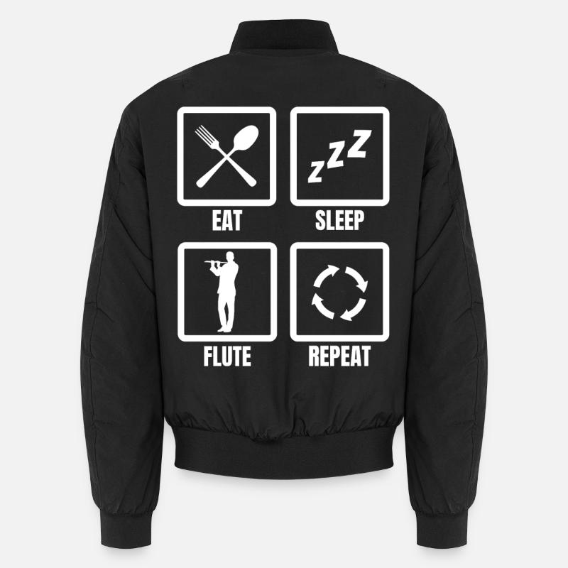 Manger Sommeil Flûte Répéter Bomber unisexe