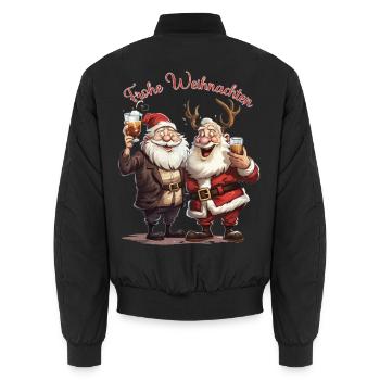 Weihnachtsmann Frohe Weihnachten Geschenk Rentier - Unisex Bomberjacke - Schwarz - Hinten - AI Model Male 185 light (185cm)