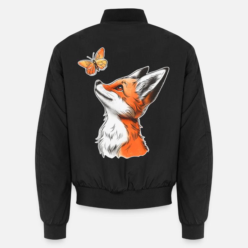 Renard avec papillon Bomber unisexe