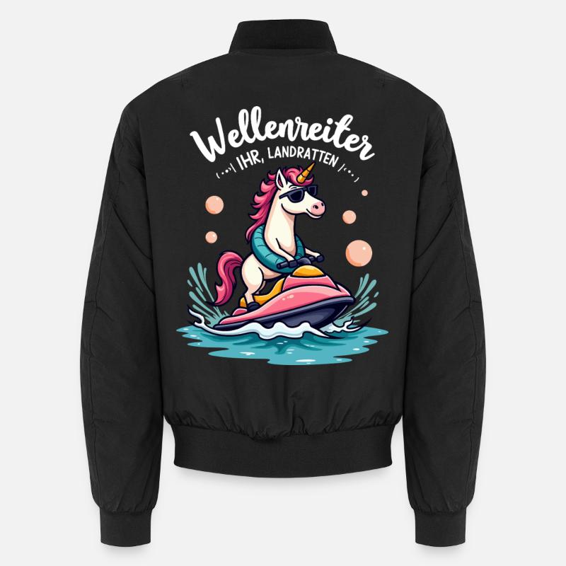 Cavalier de vague licorne rose Bomber unisexe
