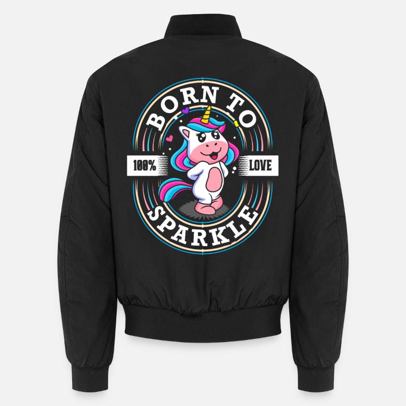 Born to Sparkle - Licorne douce - Glitter Bomber unisexe