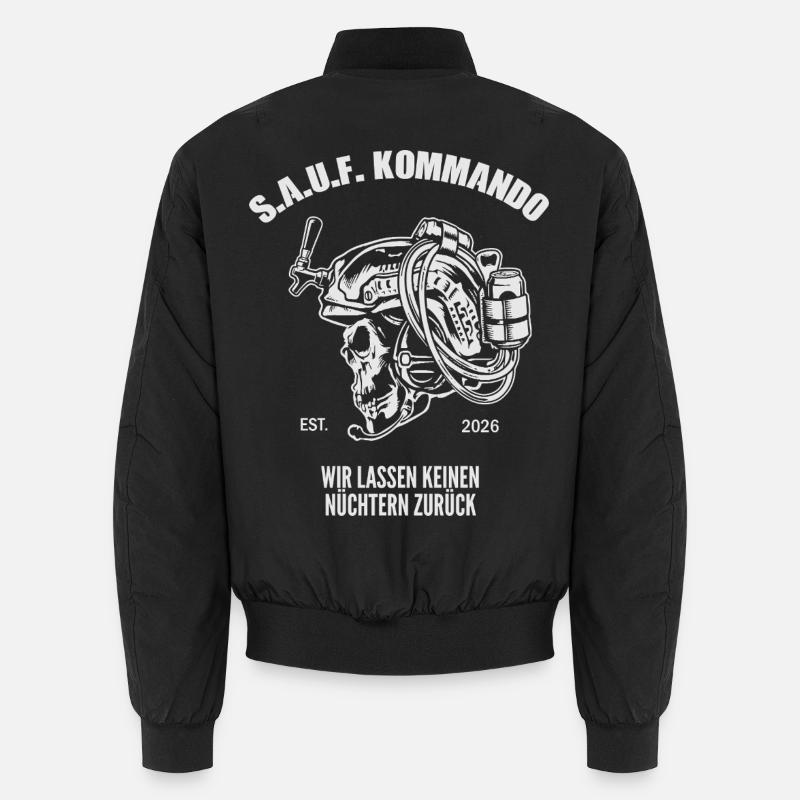 Sauf Kommando | Tactical Beer Skull - Unisex Bomberjacke - Schwarz
