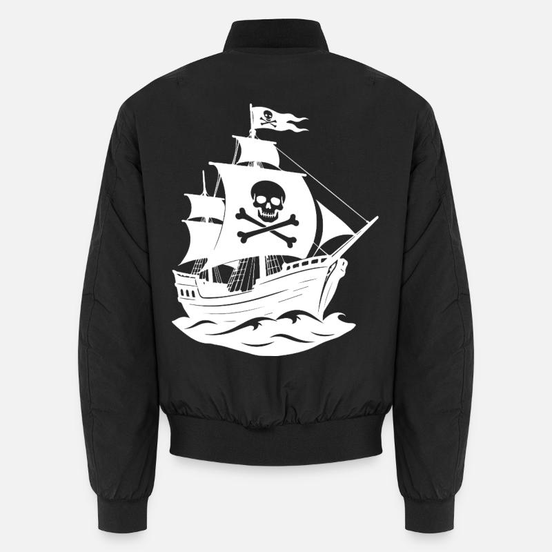Pirate ship - Unisex Bomber Jacket - black