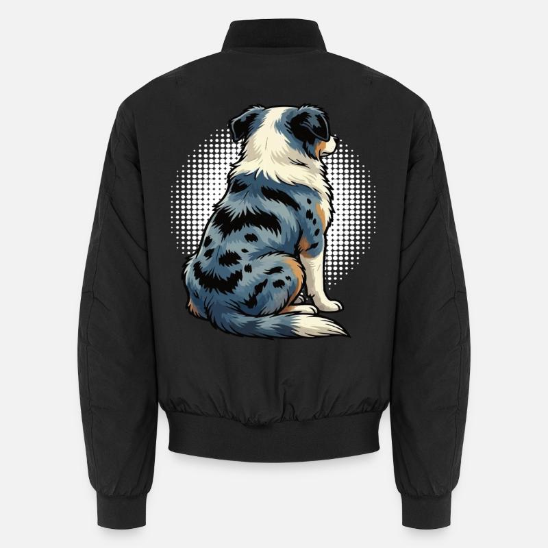 Australian Shepherd Aussie Aussie Owners Aussies - Unisex Bomber Jacket - black