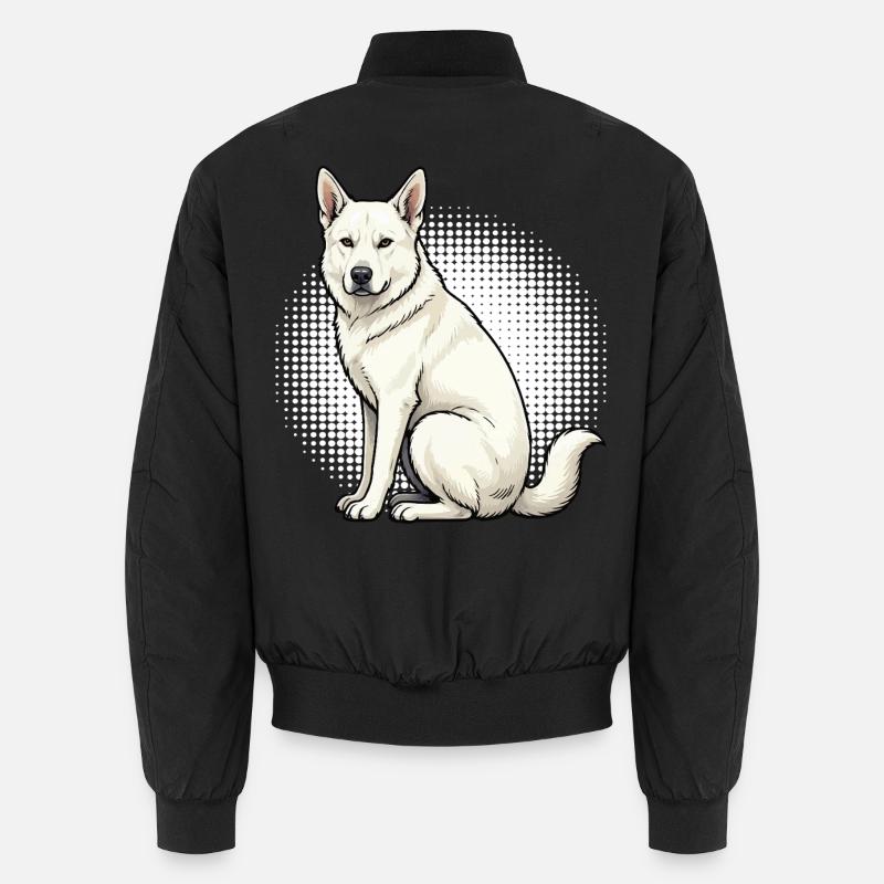 Weißer Schäferhund Schäferhund Schäferhunde - Unisex Bomberjacke - Schwarz