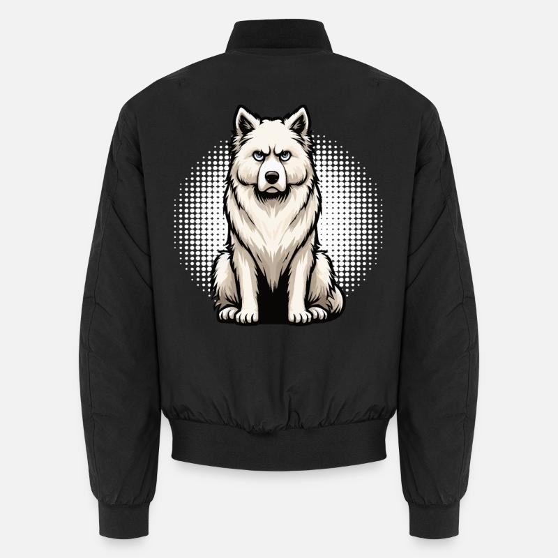 Weißer Schäferhund Schäferhund Schäferhunde - Unisex Bomberjacke - Schwarz
