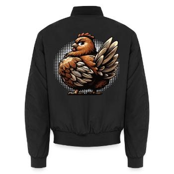 Poulets Poulet Amoureux des poules Coq Propriétaire de poulets - Bomber unisexe - noir - Dos - AI Model Male 185 light (185cm)