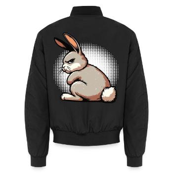 Kaninchen Hase Hasen langohr Klopfer Rammler - Unisex Bomberjacke - Schwarz - Hinten - AI Model Male 185 light (185cm)