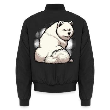 Samoyed Samoyed Owner Samoyed Lovers - Unisex Bomber Jacket - black - Back - AI Model Male 185 light (185cm)
