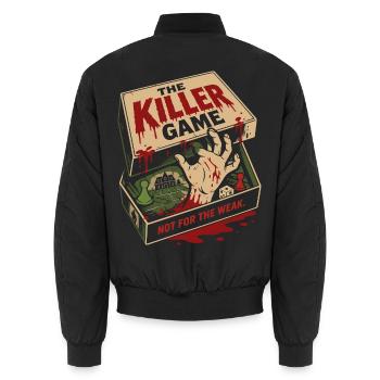 The Killer Game – Düsteres Brettspiel Horror - Unisex Bomberjacke - Schwarz - Hinten - AI Model Male 185 light (185cm)
