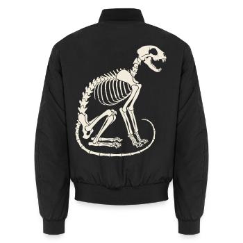 Skelett Katze - Unisex Bomberjacke - Schwarz - Hinten - AI Model Male 185 light (185cm)