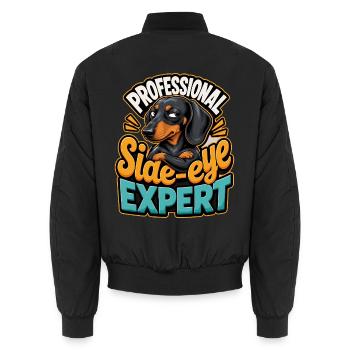 Dackel - Unisex Bomberjacke - Schwarz - Hinten - AI Model Male 185 light (185cm)