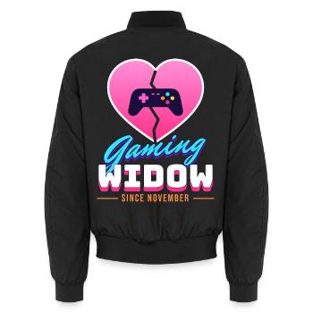 Gaming Widow - Unisex Bomberjacke - Schwarz - Hinten - AI Model Male 185 light (185cm)