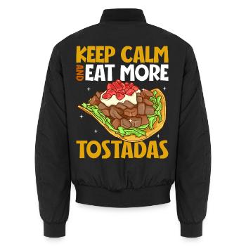 Keep Calm - Tostadas - Unisex Bomberjacke - Schwarz - Hinten - AI Model Male 185 light (185cm)