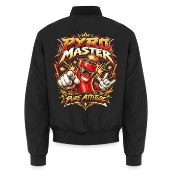 Pyro Master – Pure Attitude - Unisex Bomberjacke - Schwarz - Hinten - AI Model Male 185 light (185cm)